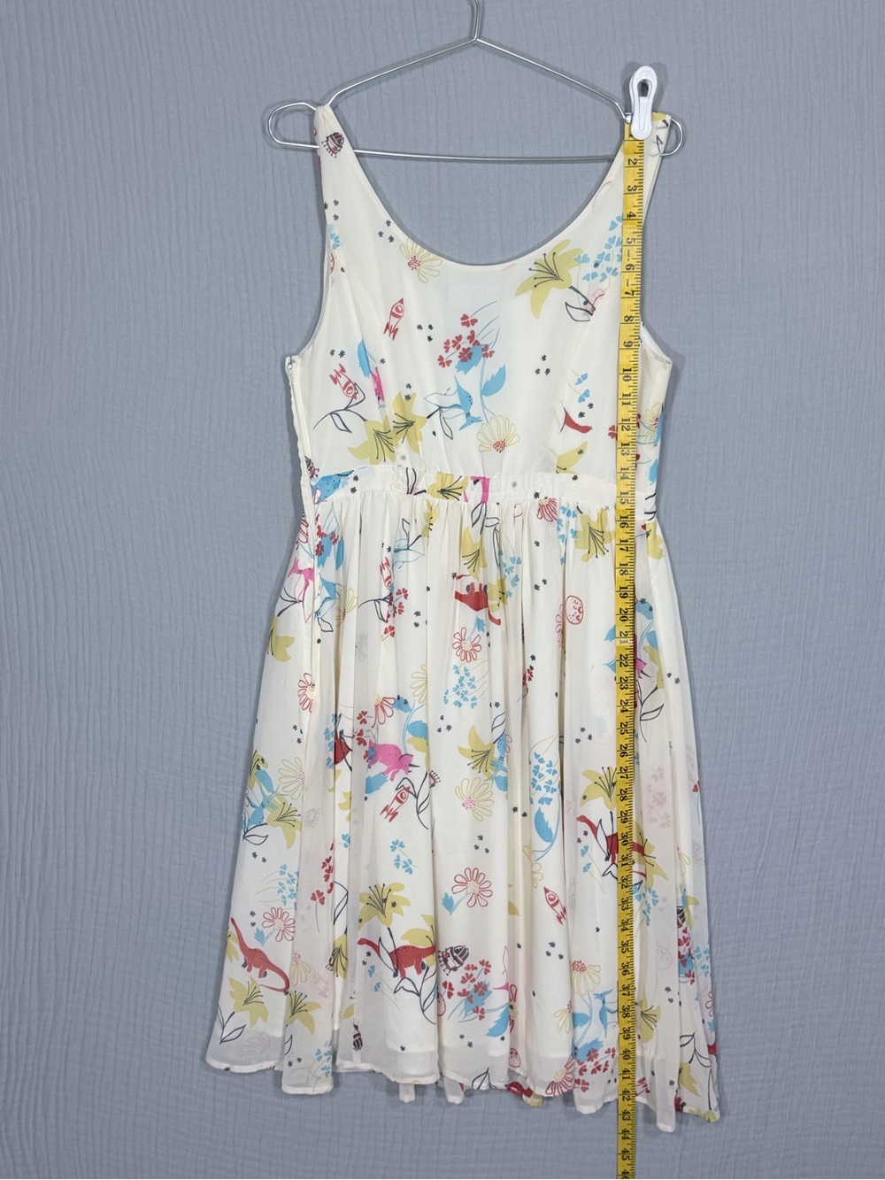 ModCloth Cream Floral Scoop-Neck Mini Dress - Picture 5 of 8